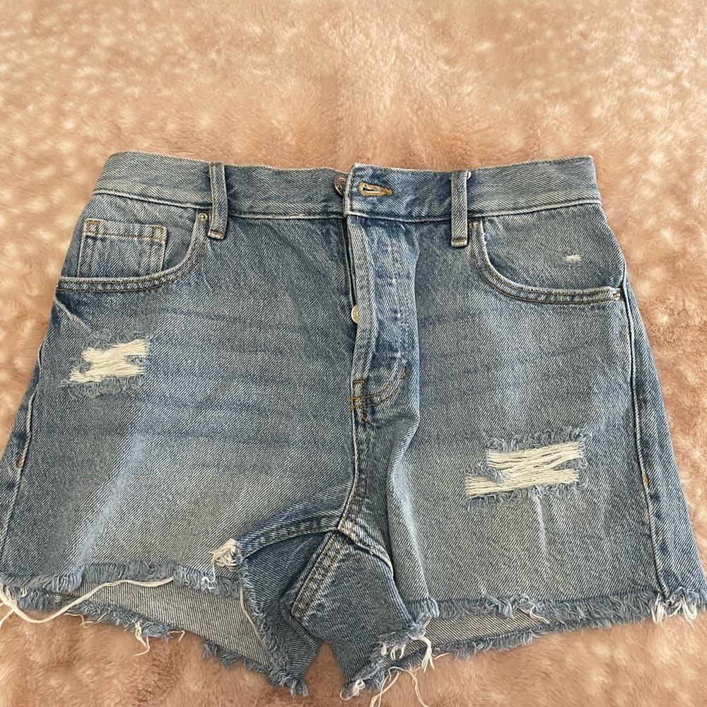 Distressed Denim Shorts
